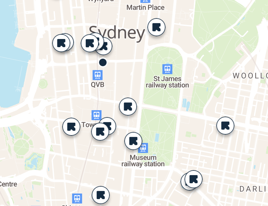 Sydney cod luggage storage map