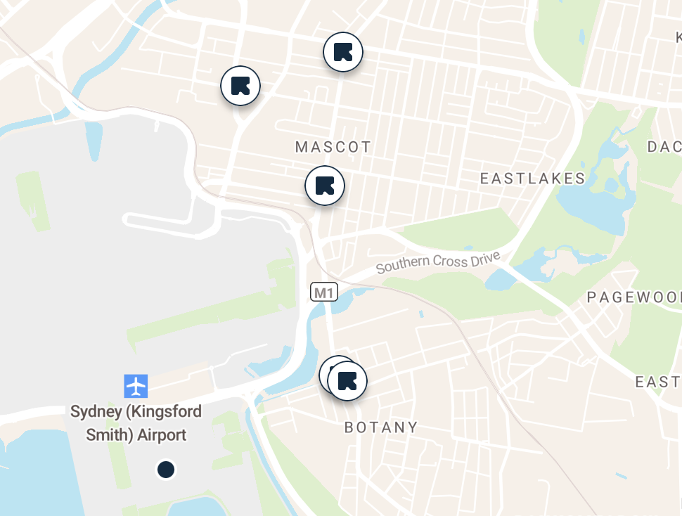 Sydney airport luggage storage map